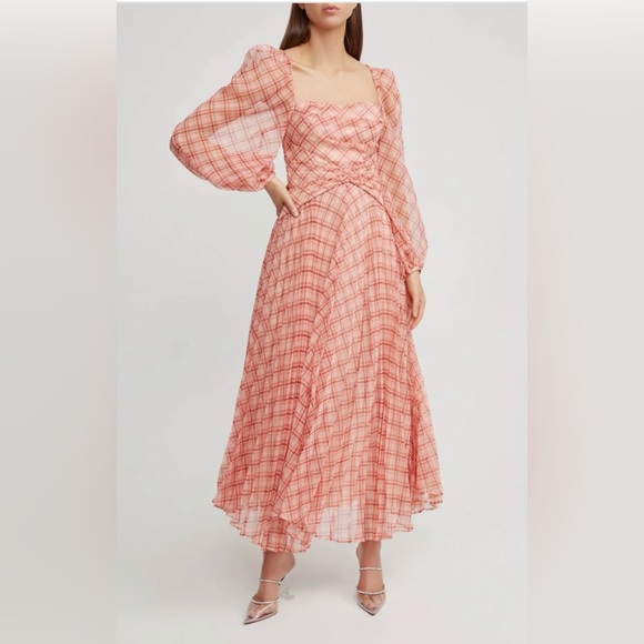 Acler Dresses & Skirts - 🩷NWT Acler Matisson Peach pleated dress long sleeves